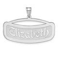 Sterling Silver/Rhodium-plated Curved Name Plate Pendant