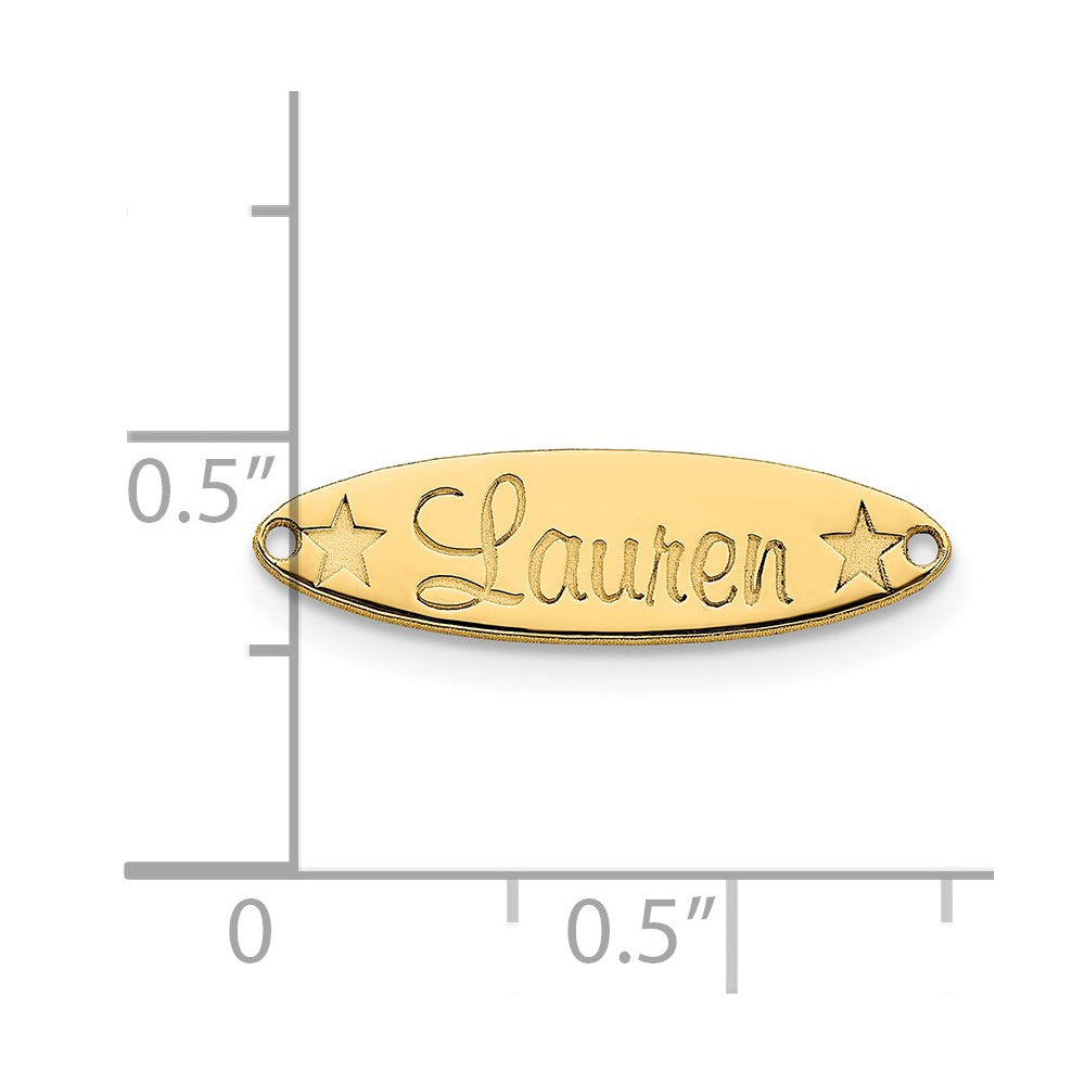 Sterling Silver/Gold-plated Small Oval with stars Name Plate