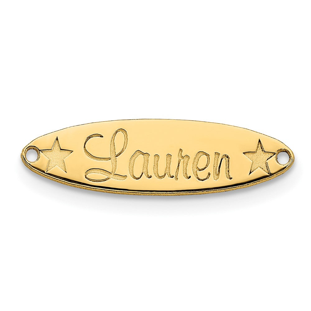 Sterling Silver/Gold-plated Small Oval with stars Name Plate