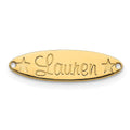 14k Yellow Gold Small Oval with Stars Name Plate