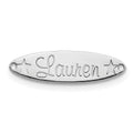 Sterling Silver/Rhodium-plated Small Oval with Stars Name Plate