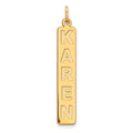 14k Yellow Gold Large  Arial Black New Font Bar Charm