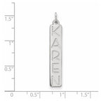 10k White Gold Large Garfield Font  Bar Charm