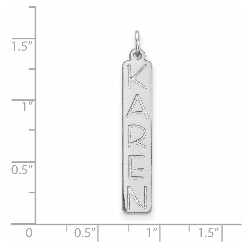 14k White Gold Large Garfield Font  Bar Charm