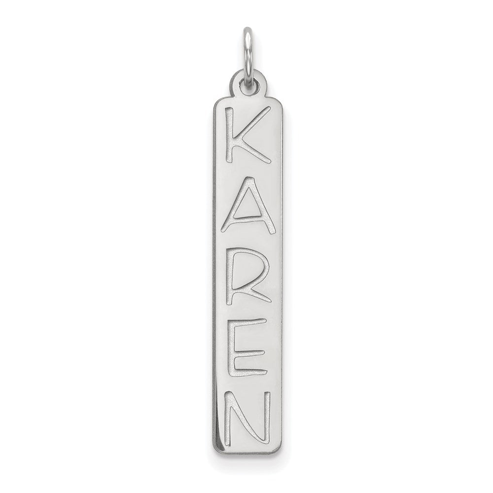Sterling Silver/Rhodium-plated Large Garfield Font  Bar Charm