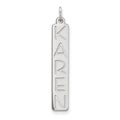 Sterling Silver/Rhodium-plated Large Garfield Font  Bar Charm