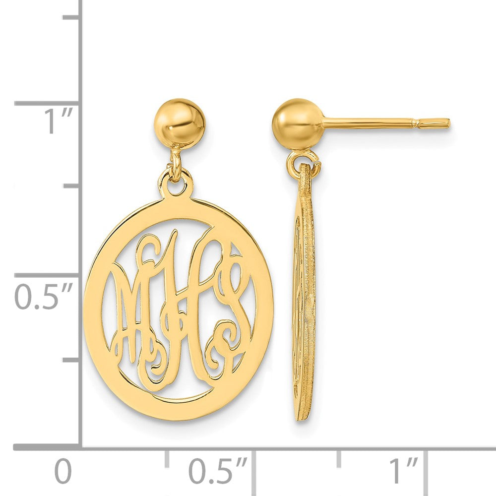 Sterling Silver/Gold-plated Monogram Dangle Earrings