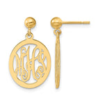 Sterling Silver/Gold-plated Monogram Dangle Earrings