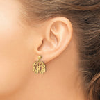 14k Yellow Gold Monogram Dangle Earrings