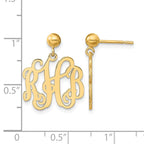 14k Yellow Gold Monogram Dangle Earrings