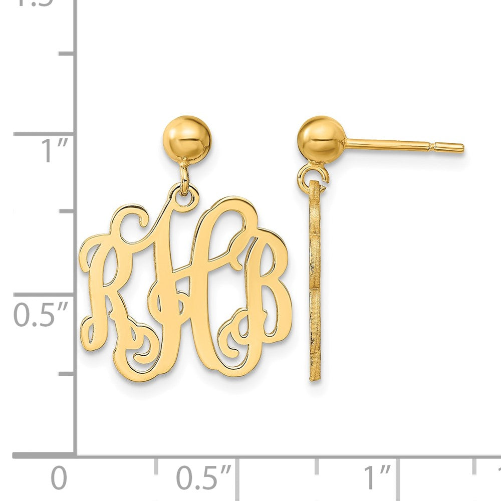 Sterling Silver/Gold-plated Monogram Dangle Earrings