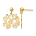 14k Yellow Gold Monogram Dangle Earrings