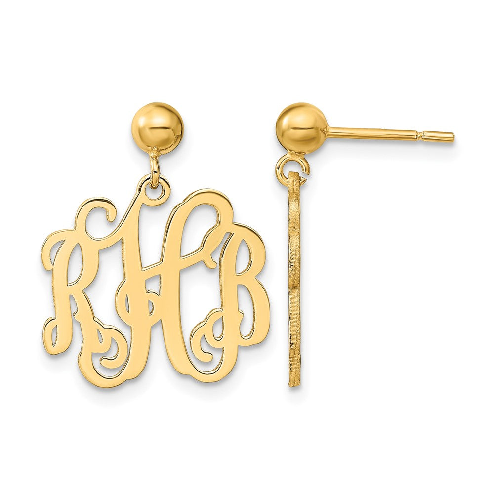 Sterling Silver/Gold-plated Monogram Dangle Earrings