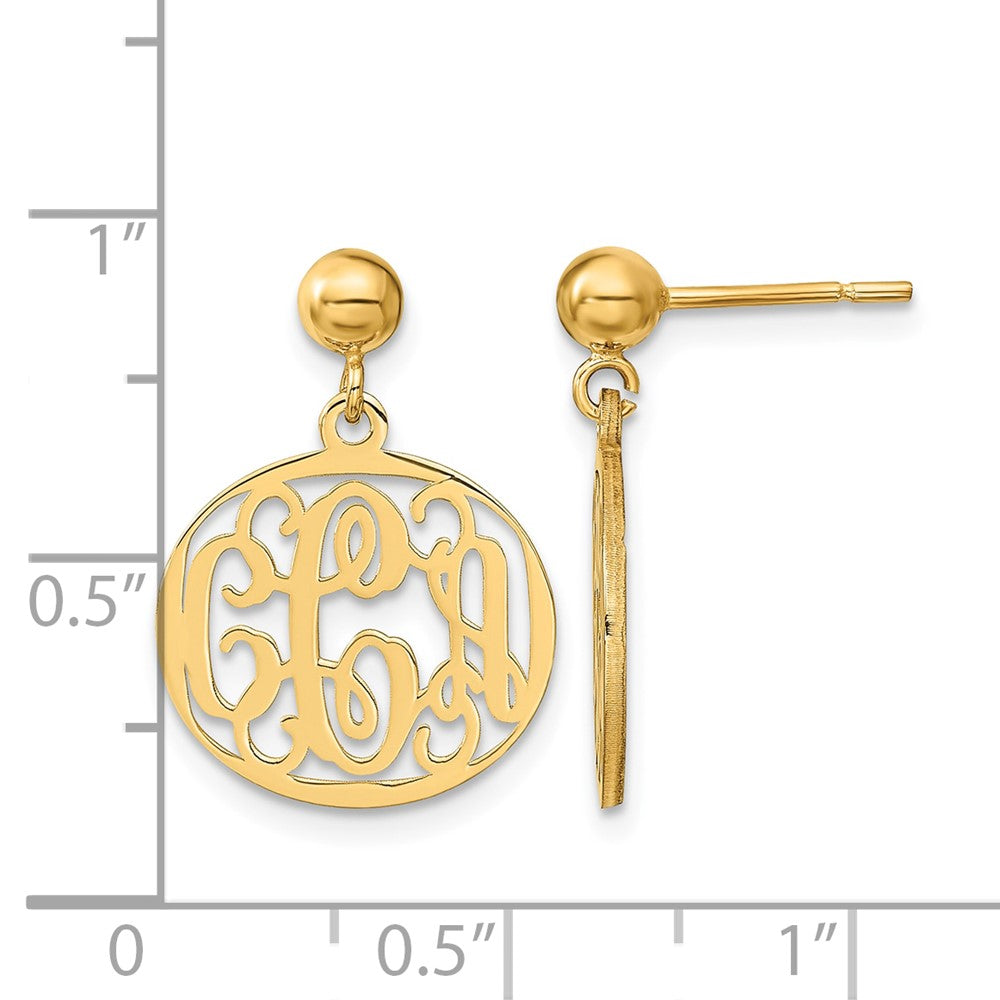Sterling Silver/Gold-plated Monogram Dangle Earrings