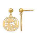 Sterling Silver/Gold-plated Monogram Dangle Earrings
