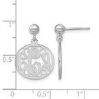 14k White Gold Monogram Dangle Earrings