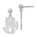 Sterling Silver/Rhodium-plated Monogram Dangle Earrings