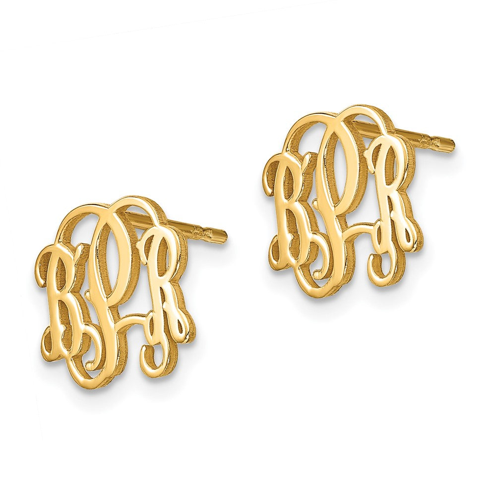 Sterling Silver/Gold-plated Monogram Post Earrings