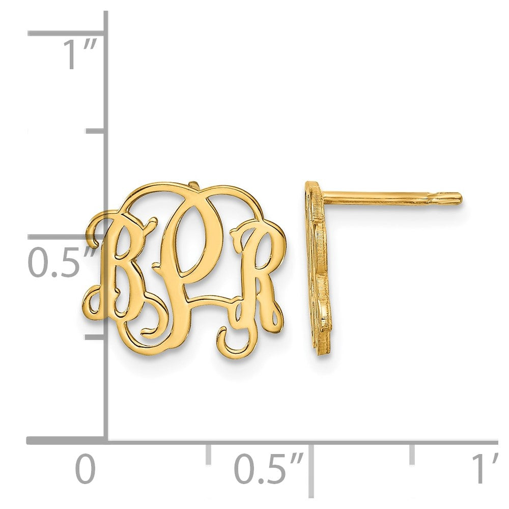 Sterling Silver/Gold-plated Monogram Post Earrings