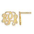 Sterling Silver/Gold-plated Monogram Post Earrings