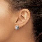 14k White Gold Monogram Post Earrings