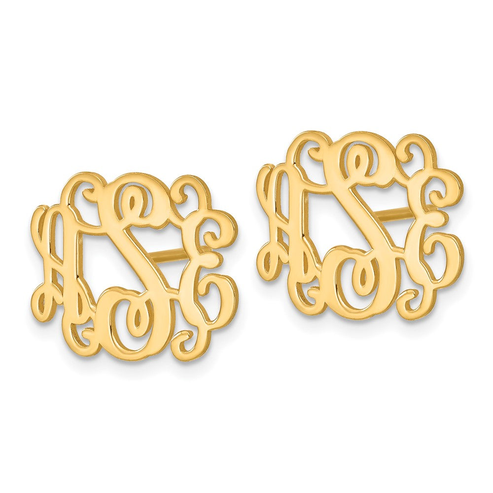 Sterling Silver/Gold-plated Monogram Post Earrings