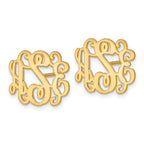 Sterling Silver/Gold-plated Monogram Post Earrings