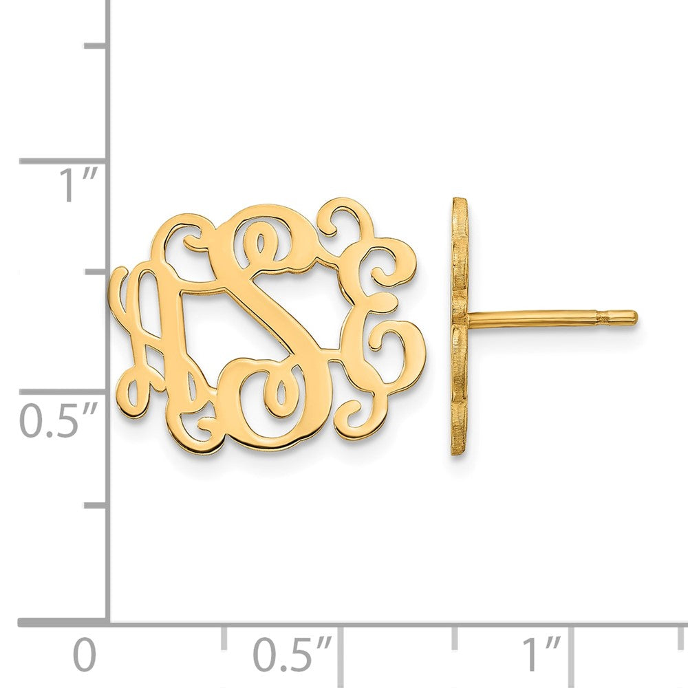 Sterling Silver/Gold-plated Monogram Post Earrings