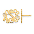 14k Yellow Gold Monogram Post Earrings