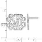 14k White Gold Monogram Post Earrings