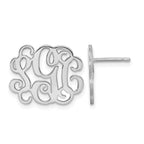 Sterling Silver/Rhodium-plated Monogram Post Earrings