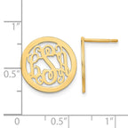 Sterling Silver/Gold-plated Round Monogram Post Earrings