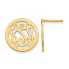 Sterling Silver/Gold-plated Round Monogram Post Earrings