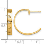 Sterling Silver/Gold-plated Brushed Initial Post Hoop Earrings