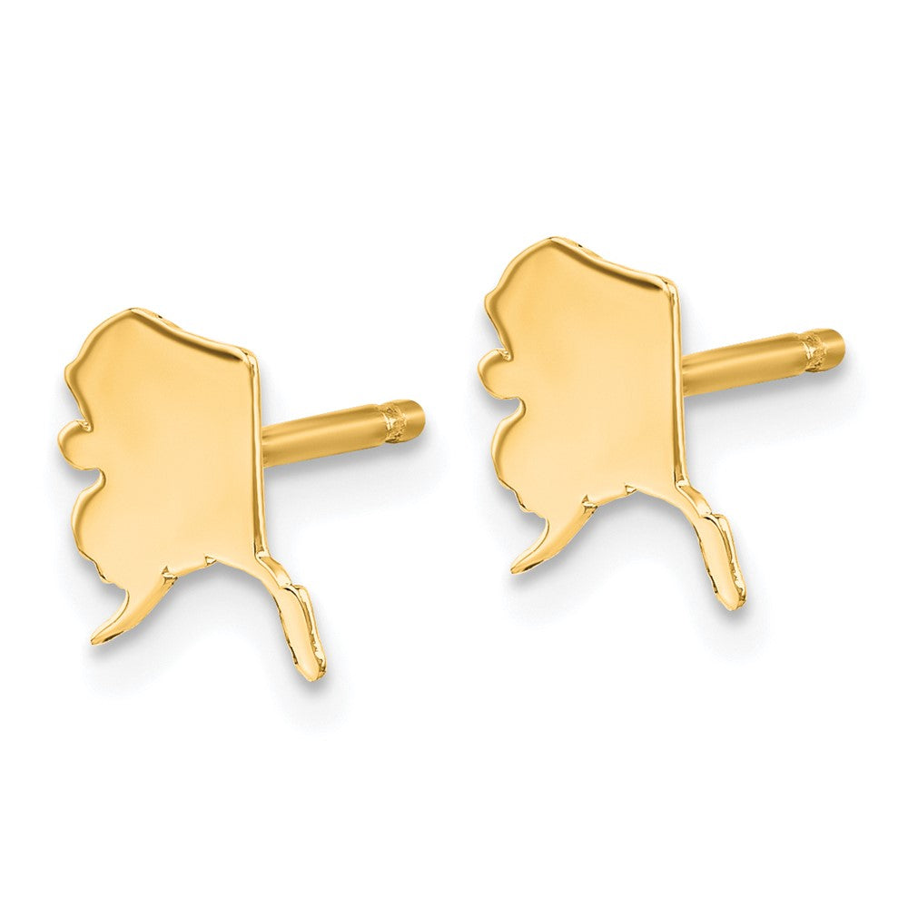 Sterling Silver/Gold-plated Alaska State Earrings