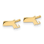 Sterling Silver/Gold-plated Massachusetts State Earrings