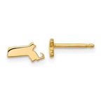 Sterling Silver/Gold-plated Massachusetts State Earrings