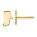Sterling Silver/Gold-plated Rhode Island State Earrings