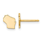 Sterling Silver/Gold-plated Wisconsin State Earrings