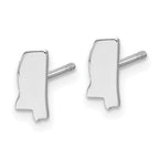 Sterling Silver/Rhodium-plated Mississippi State Earrings
