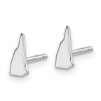 Sterling Silver/Rhodium-plated New Hampshire State Earrings