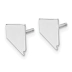 Sterling Silver/Rhodium-plated Nevada State Earrings
