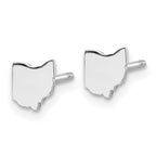 Sterling Silver/Rhodium-plated Ohio State Earrings