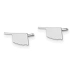 Sterling Silver/Rhodium-plated Oklahoma State Earrings