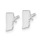 Sterling Silver/Rhodium-plated Rhode Island State Earrings