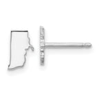 Sterling Silver/Rhodium-plated Rhode Island State Earrings