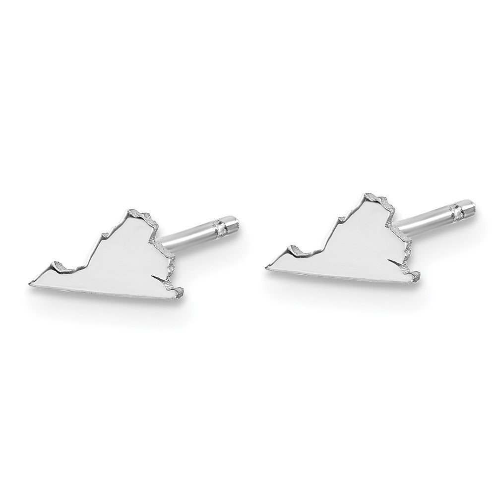 Sterling Silver/Rhodium-plated Virginia State Earrings