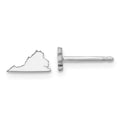 Sterling Silver/Rhodium-plated Virginia State Earrings