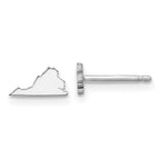 Sterling Silver/Rhodium-plated Virginia State Earrings