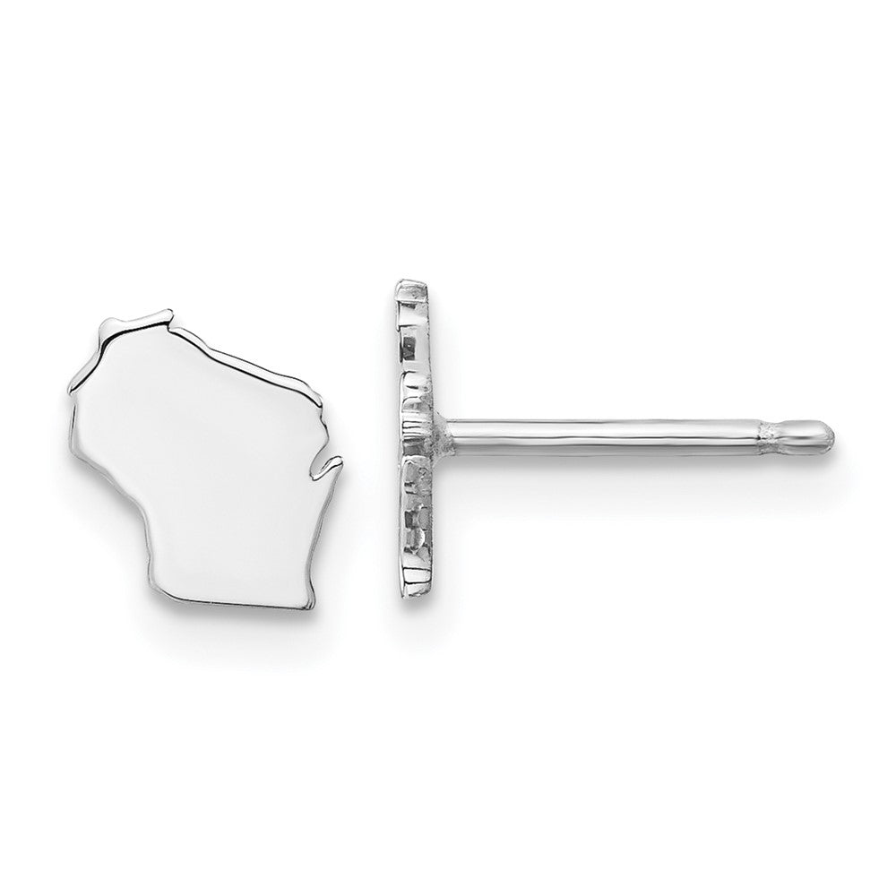 14KW Wisconsin State Earrings